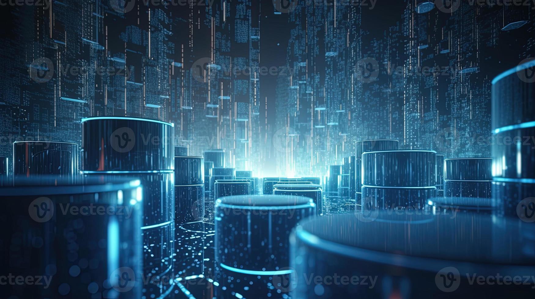 3D rendering of abstract digital technology background. Big data connection concept photo