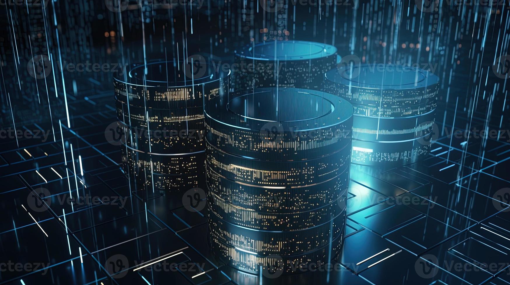 3D rendering of abstract digital technology background. Big data connection concept photo