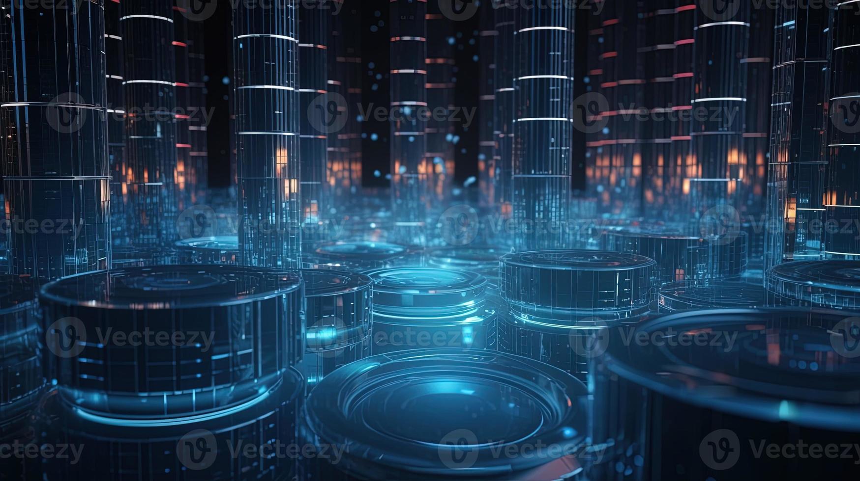 3D rendering of abstract digital technology background. Big data connection concept photo