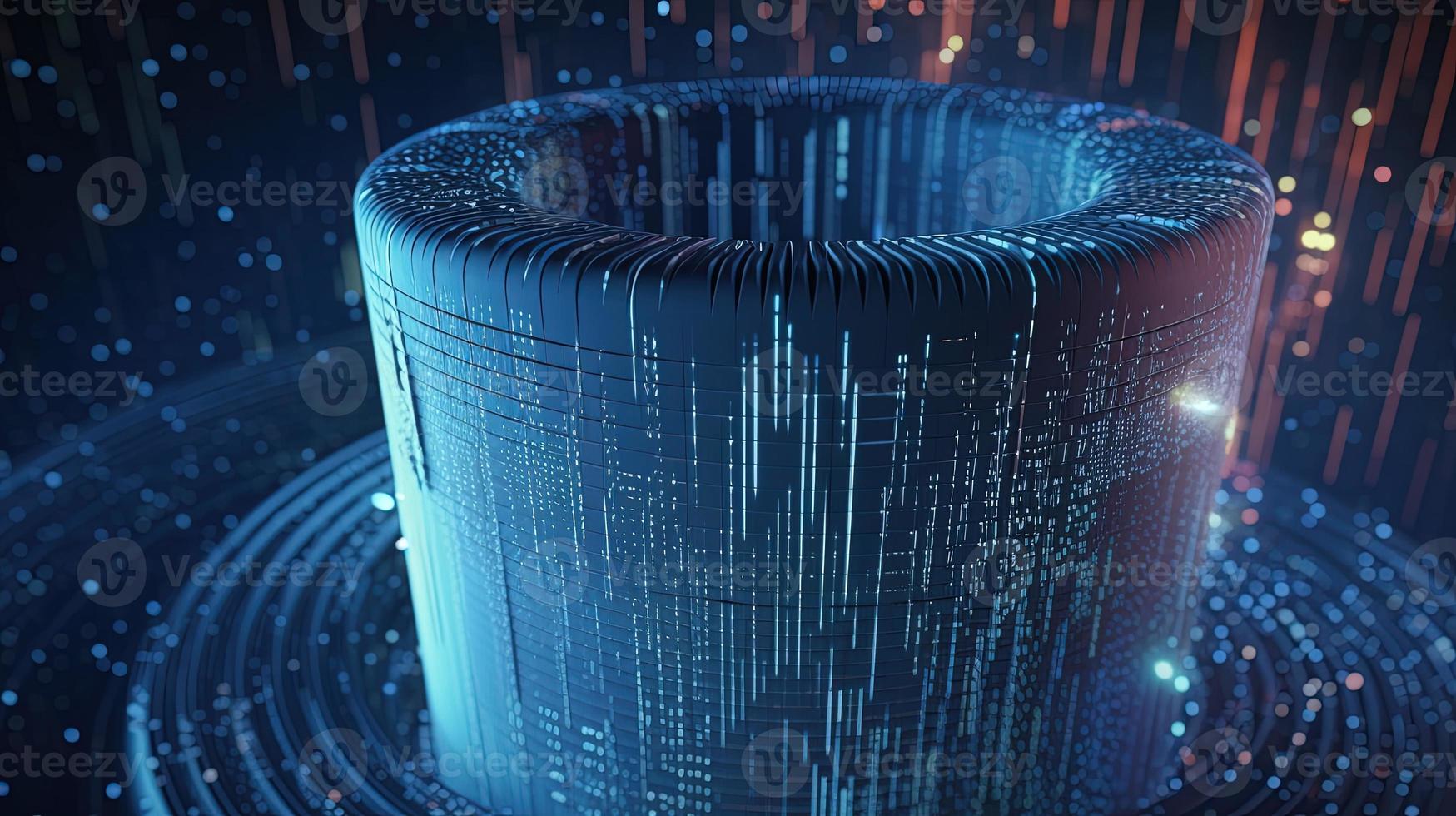 3D rendering of abstract digital technology background. Big data connection concept photo