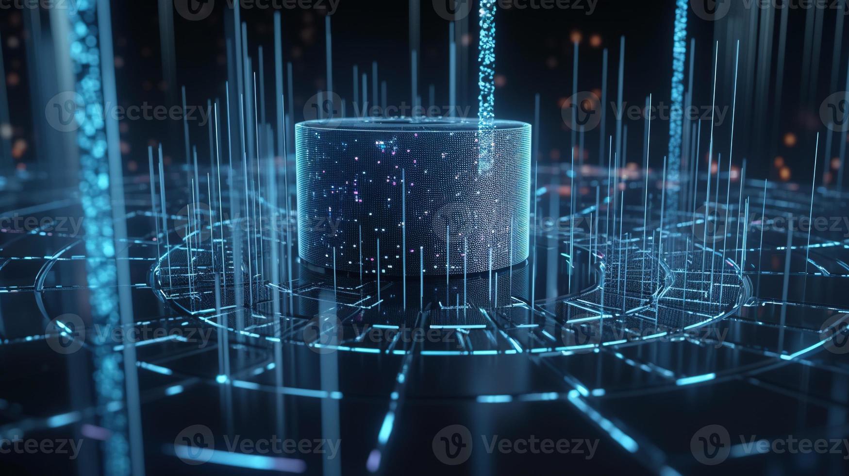 3D rendering of abstract digital technology background. Big data connection concept photo