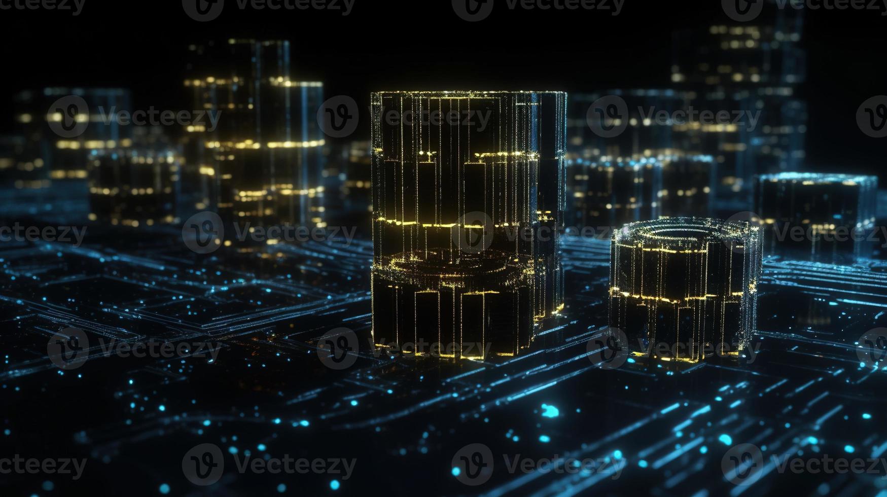 3D rendering of abstract digital technology background. Big data connection concept photo