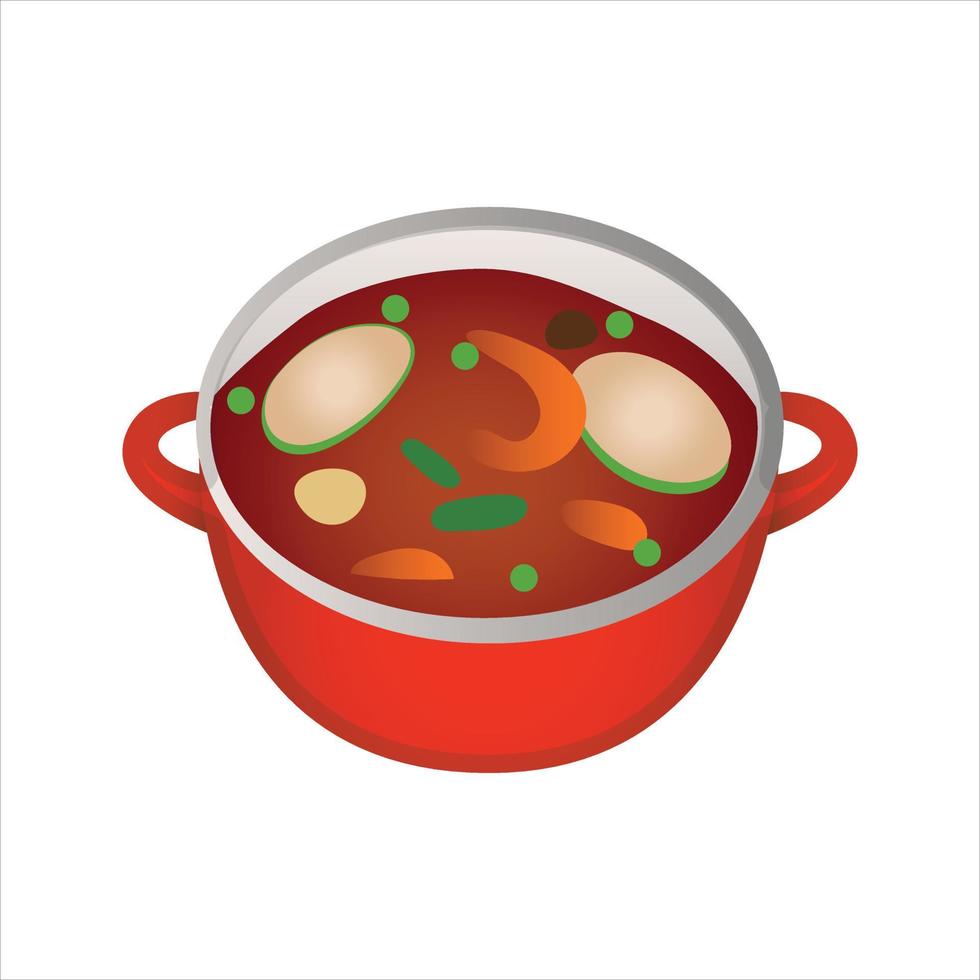 Pot of Food Illustration Vector