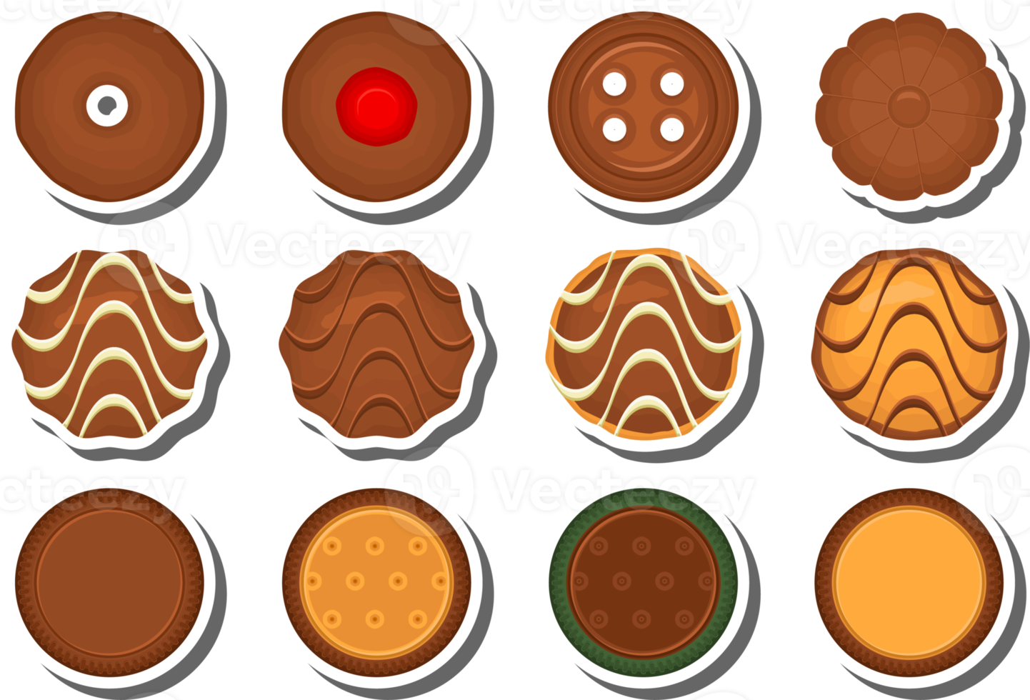 Big set homemade cookie different taste in pastry biscuit png