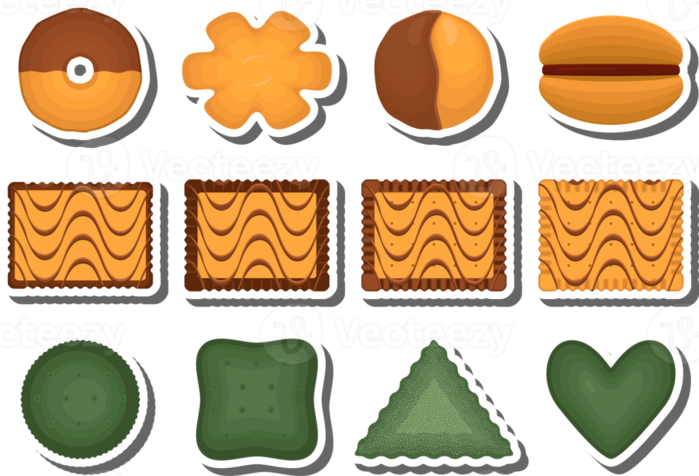 Big set homemade cookie different taste in pastry biscuit png