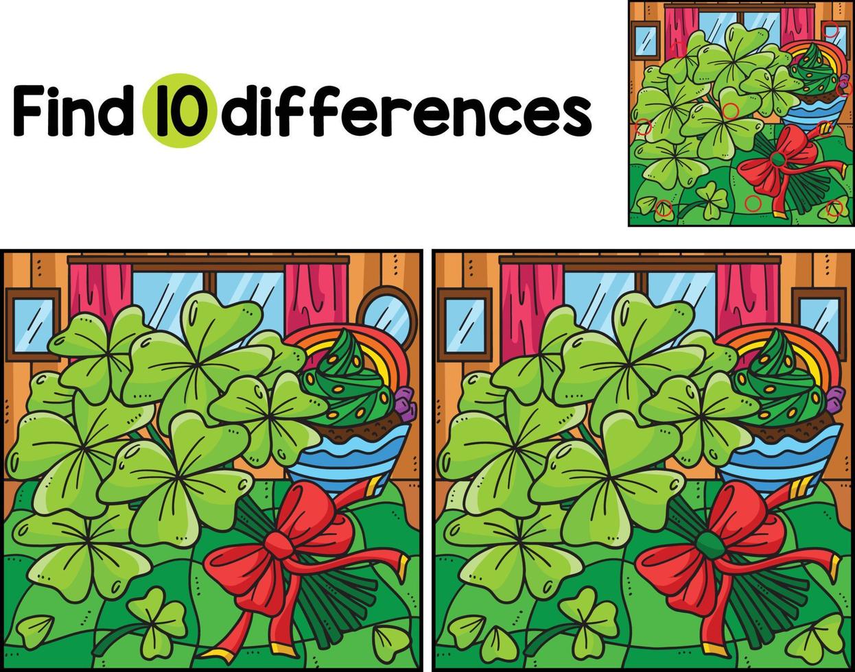Bundle of Shamrocks Find The Differences vector