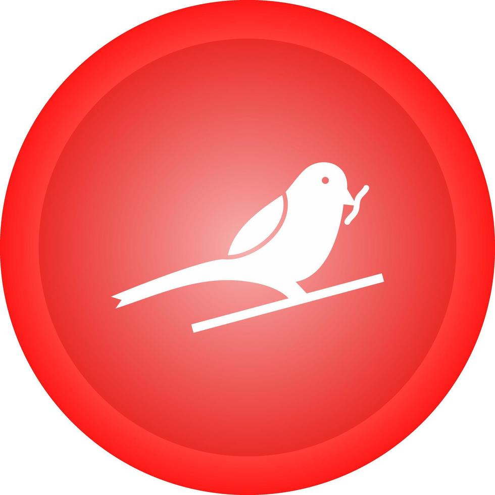 Bird Eating Worm Vector Icon