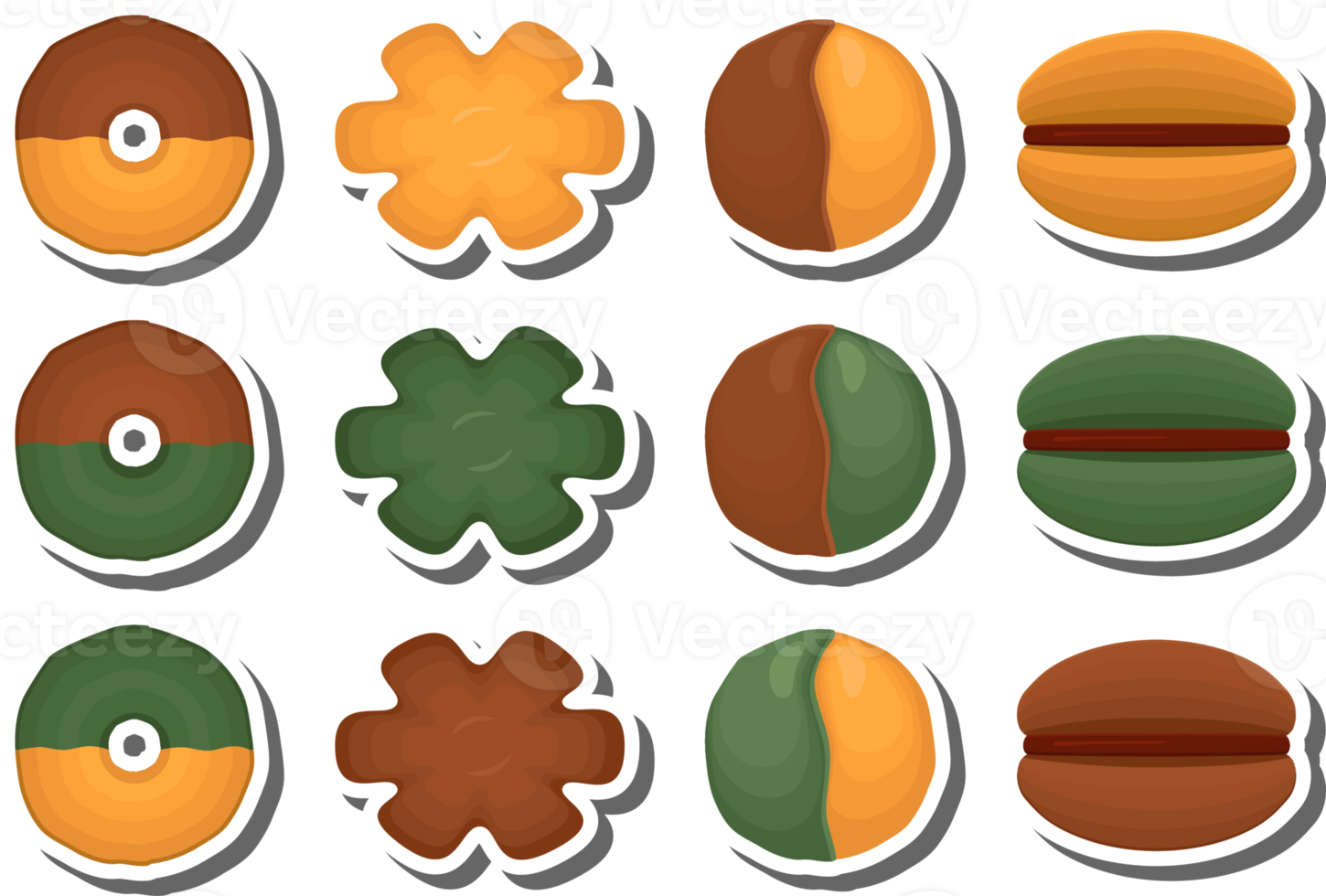Big set homemade cookie different taste in pastry biscuit png