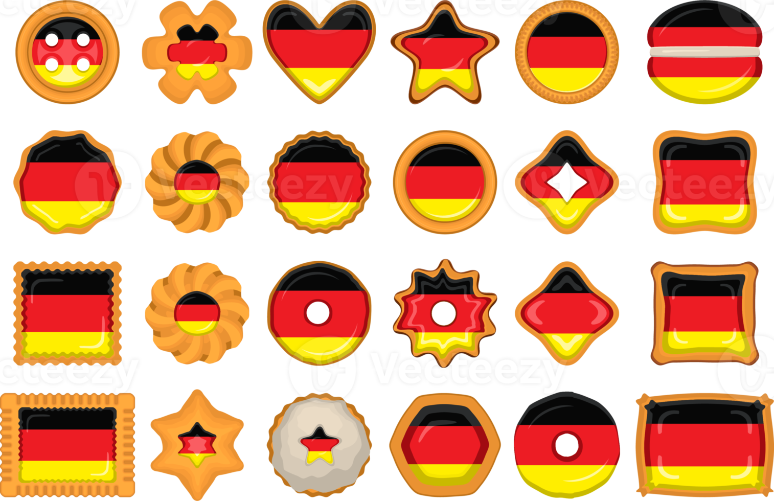 Homemade cookie with flag country Germany in tasty biscuit png