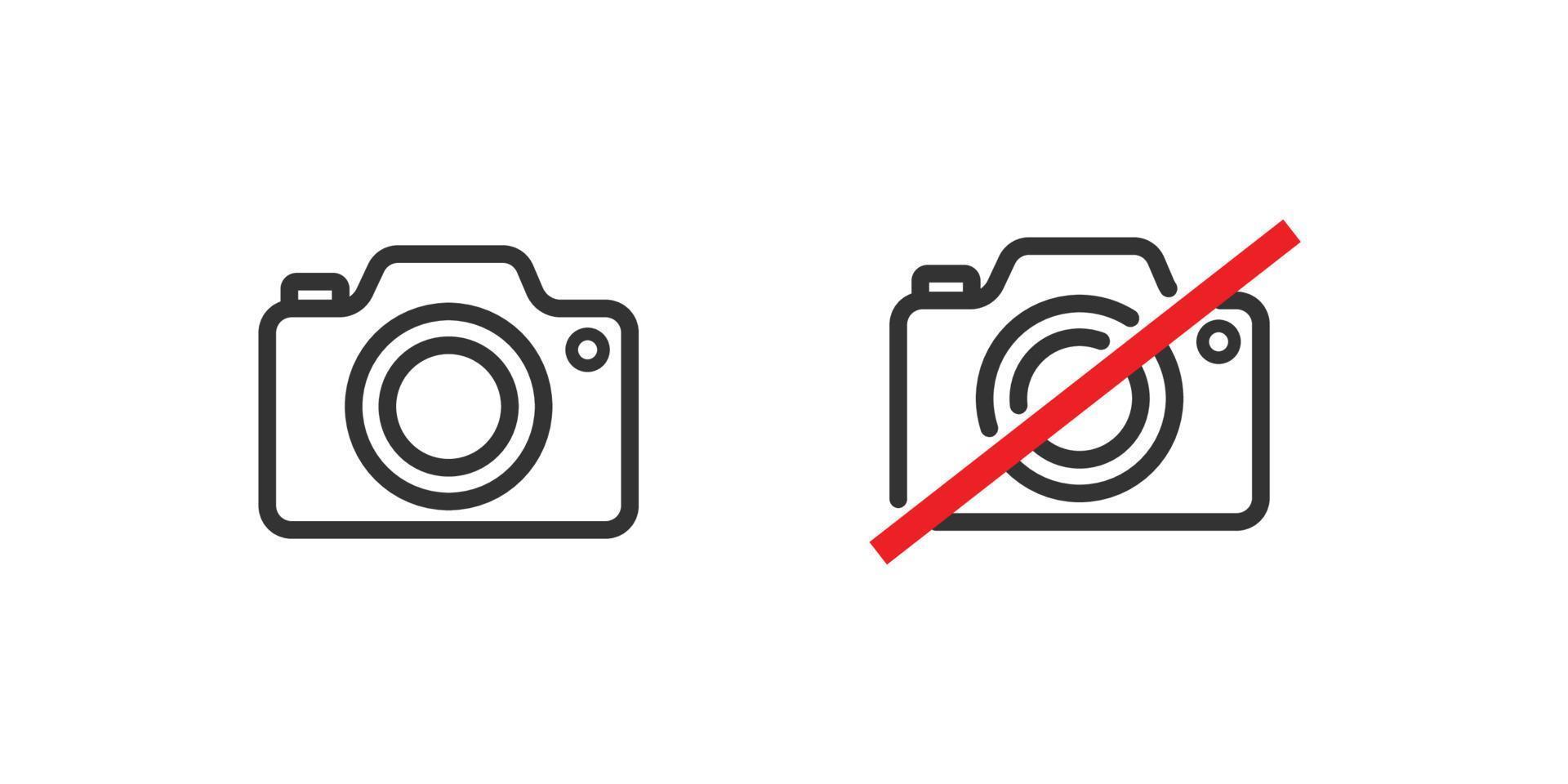Not to take photo camera icon with editable line 22670715 vector art