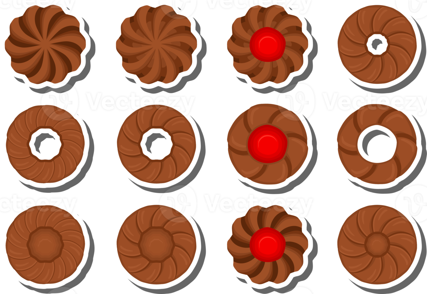 Big set homemade cookie different taste in pastry biscuit png