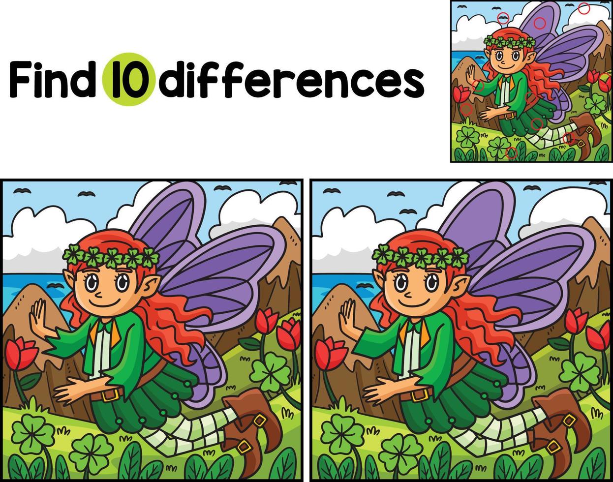 Shamrock Fairy Find The Differences vector
