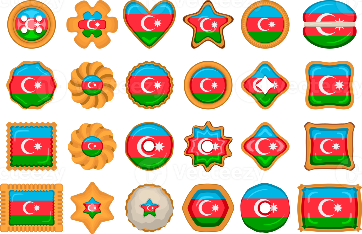 fait maison biscuit avec drapeau pays Azerbaïdjan dans savoureux biscuit png