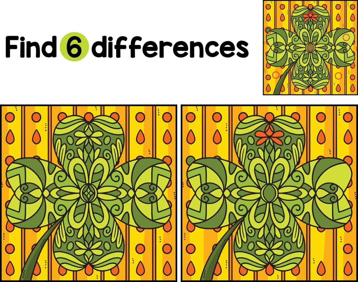 Shamrock Mandala Find The Differences vector