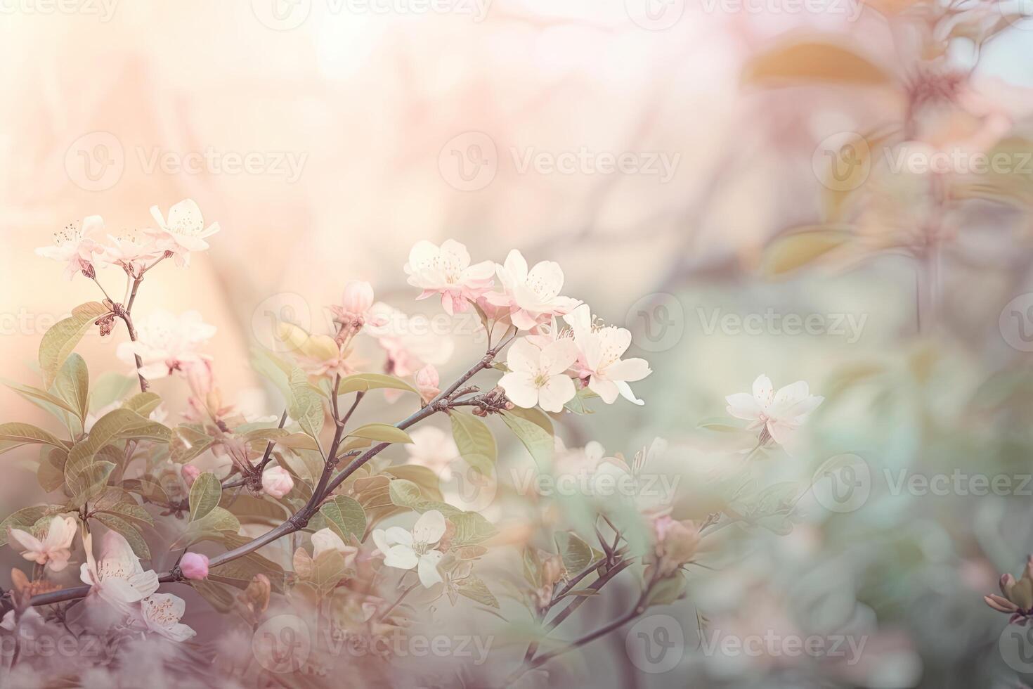 soft focus close-up Cherry blossom in its best timing, full bloom. White-colored flowers blooming. Fully-bloomed cherry blossoms photo