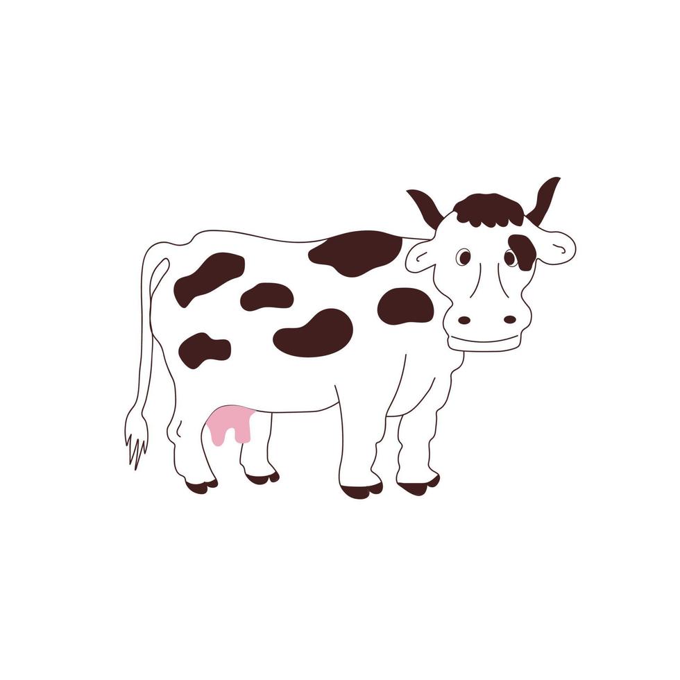 Cartoon simple cow animal vector