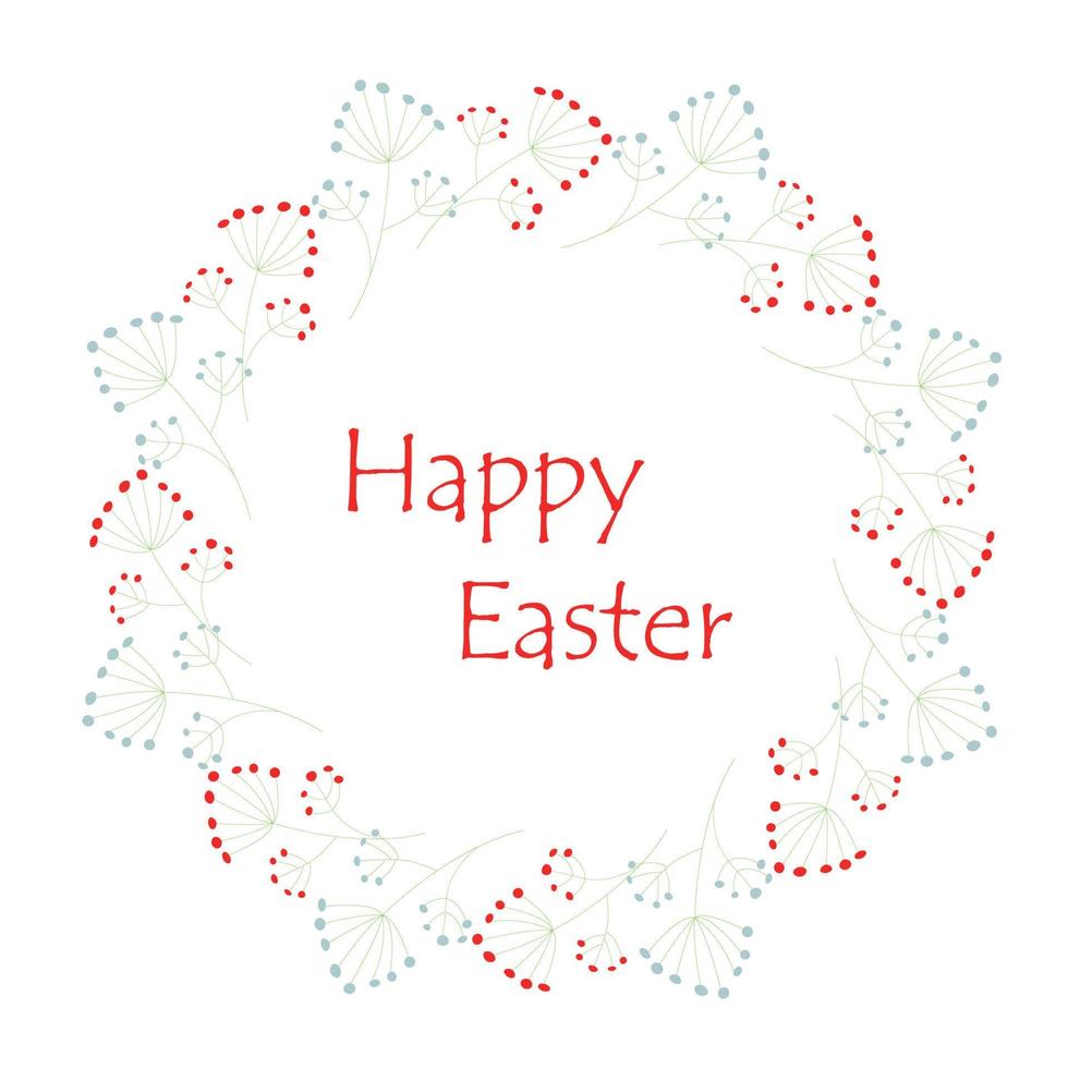 Floral circular frame with the place of text for Easter, Valentine, Women's Day vector