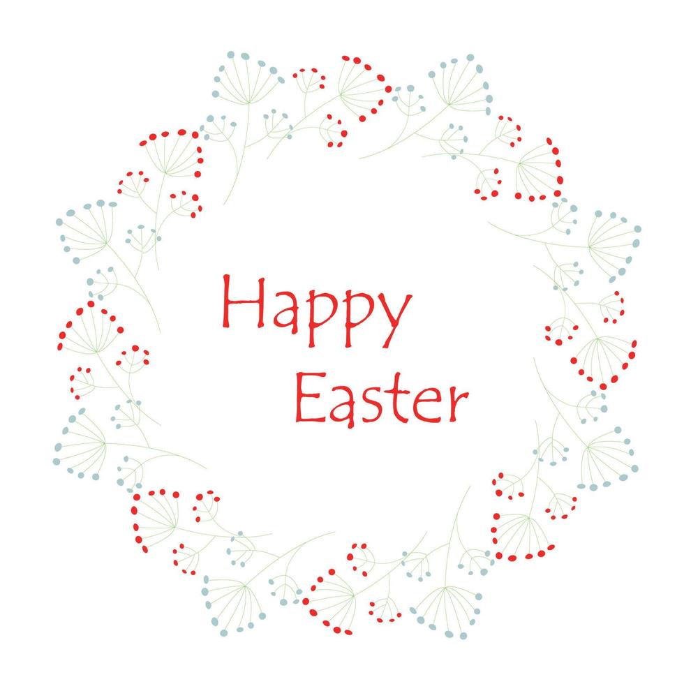 Floral circular frame with the place of text for Easter, Valentine, Women's Day vector