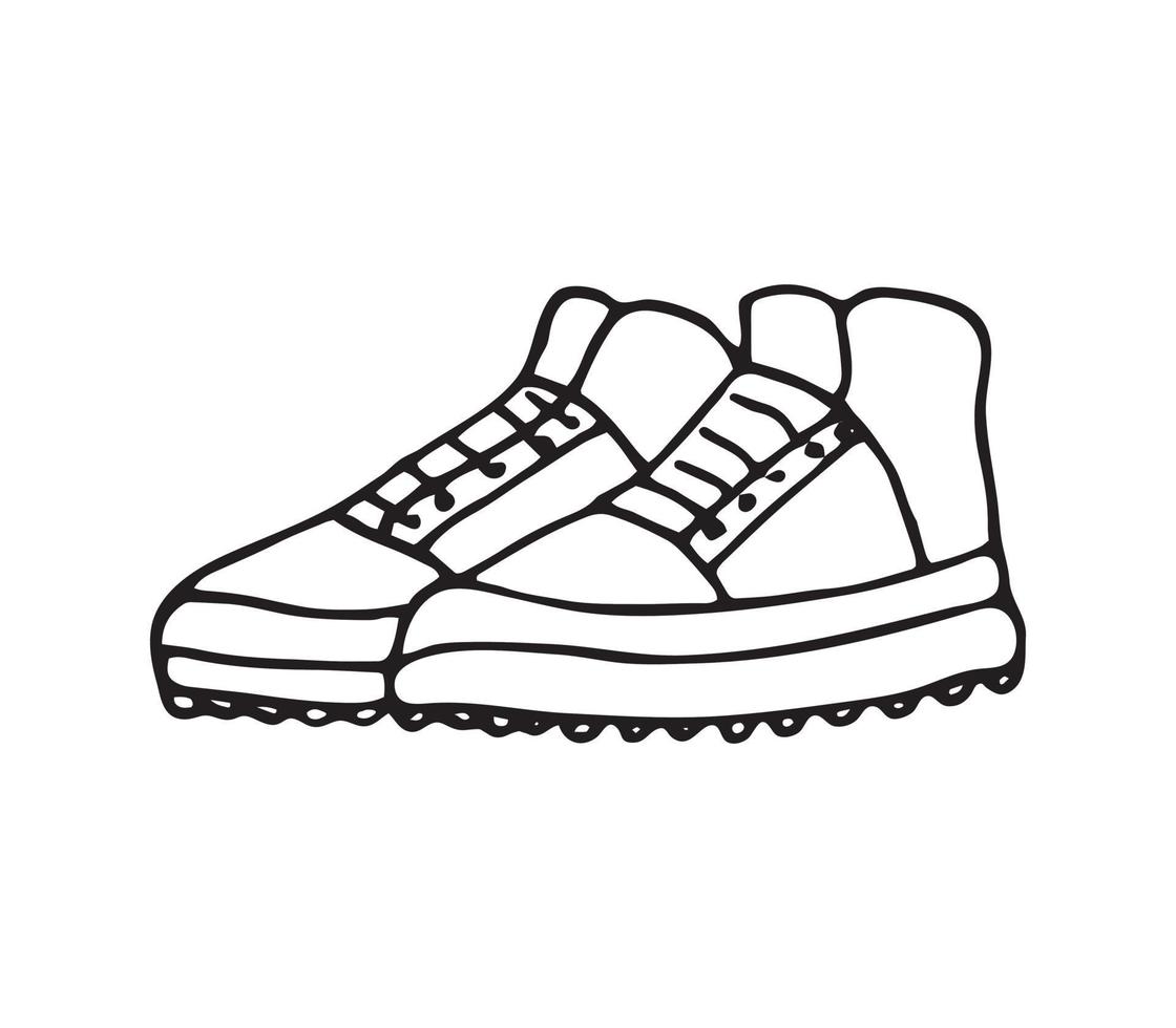 mano dibujado baloncesto Zapatos vector
