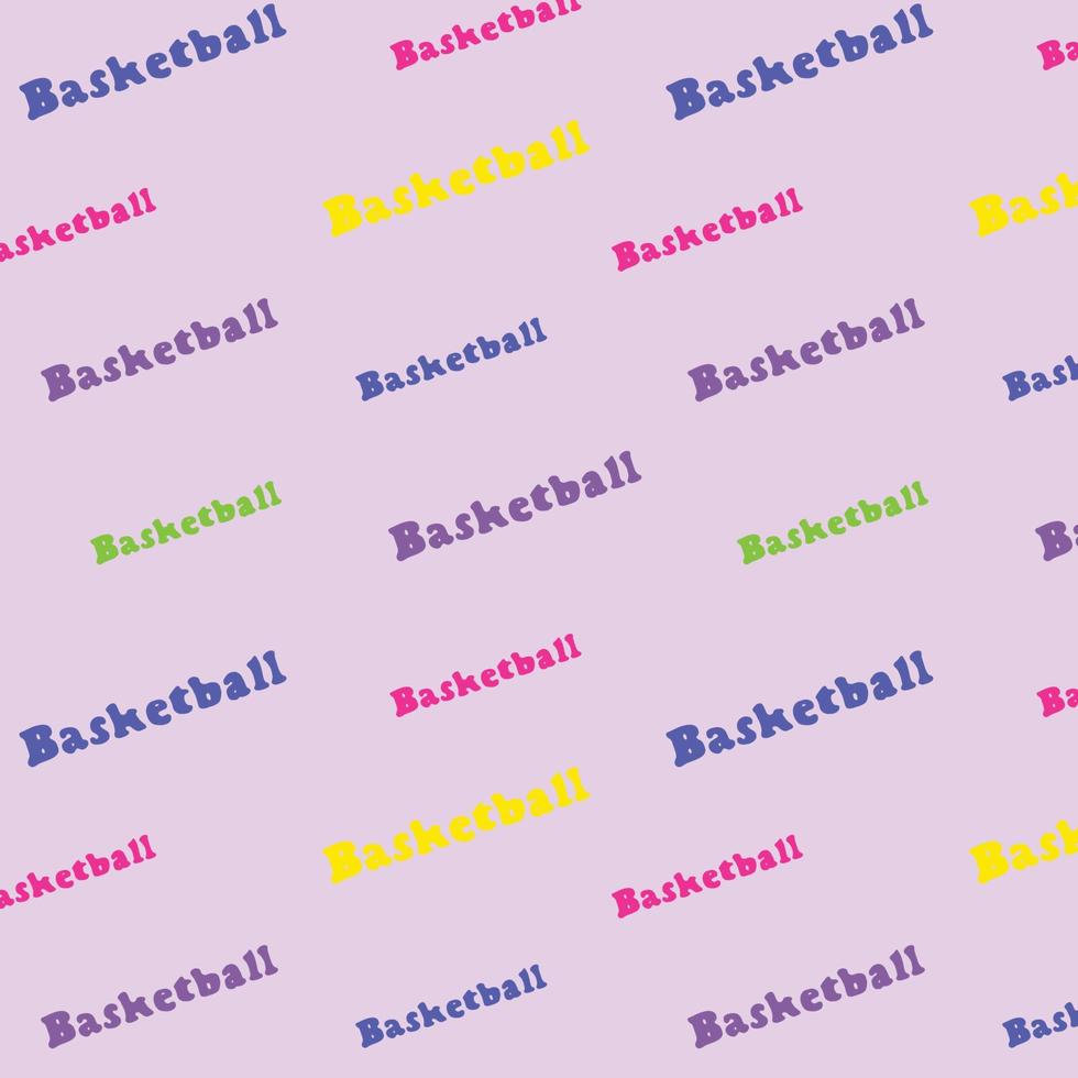 Hand drawn basketball lettering pattern vector