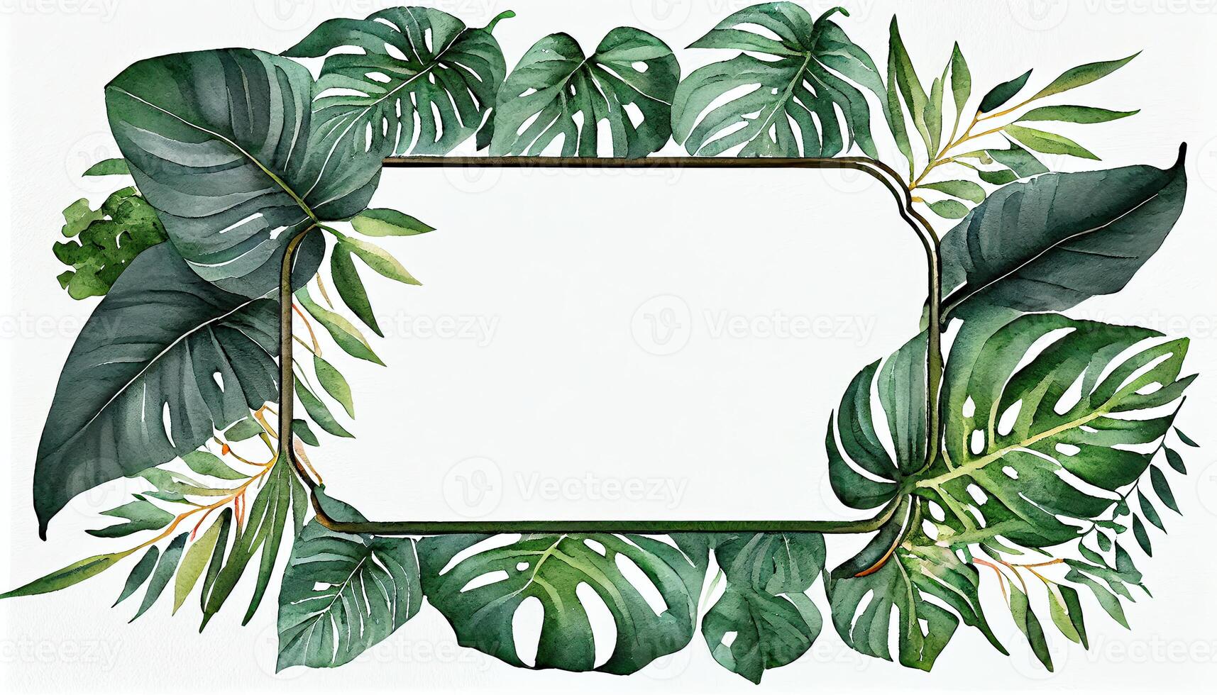 frame, overgrown tree branches with green leaves. Element of natural design. photo