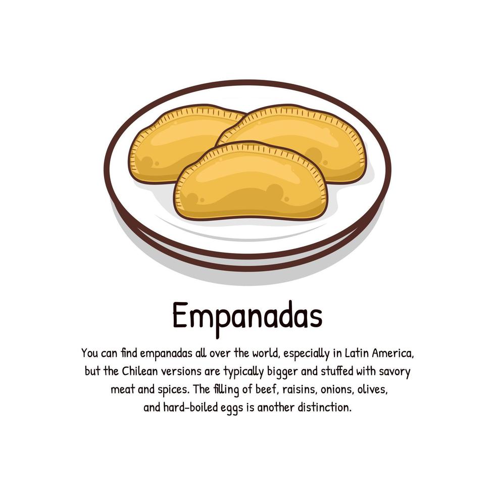 Argentinian Beef Empanadas traditional snack food vector