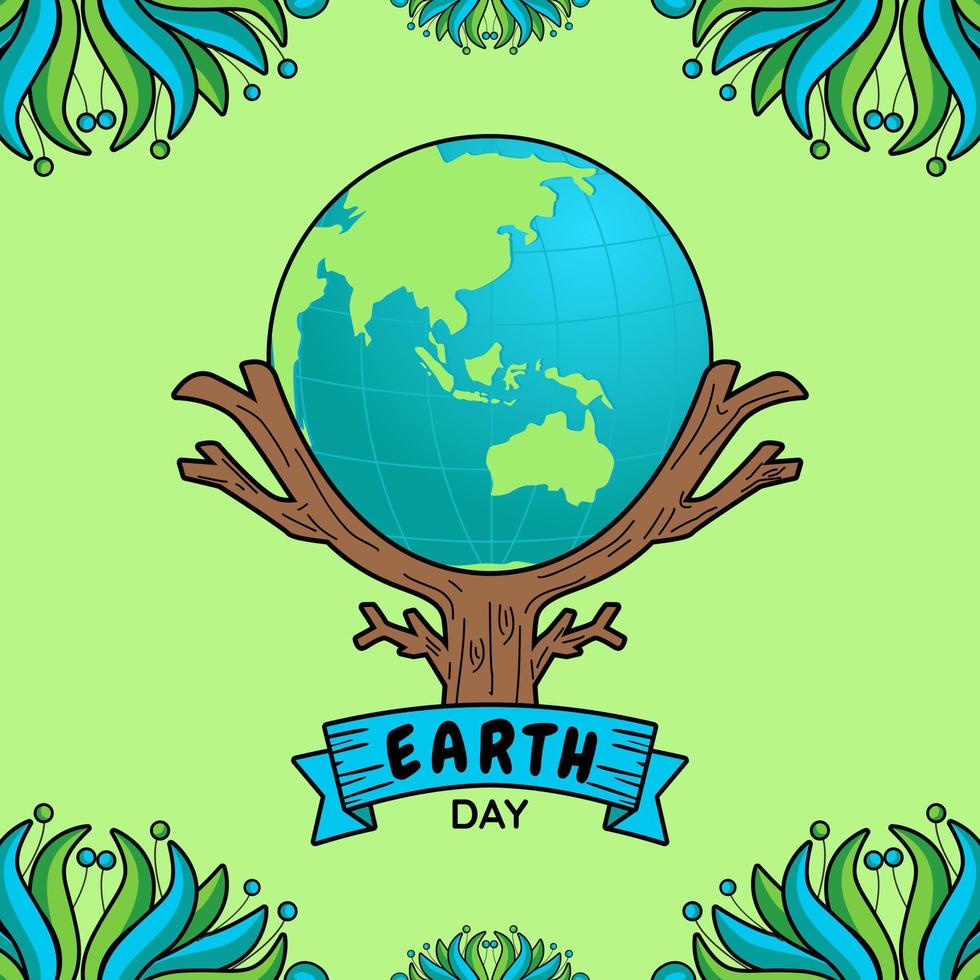 Happy earth day vector illustration art design
