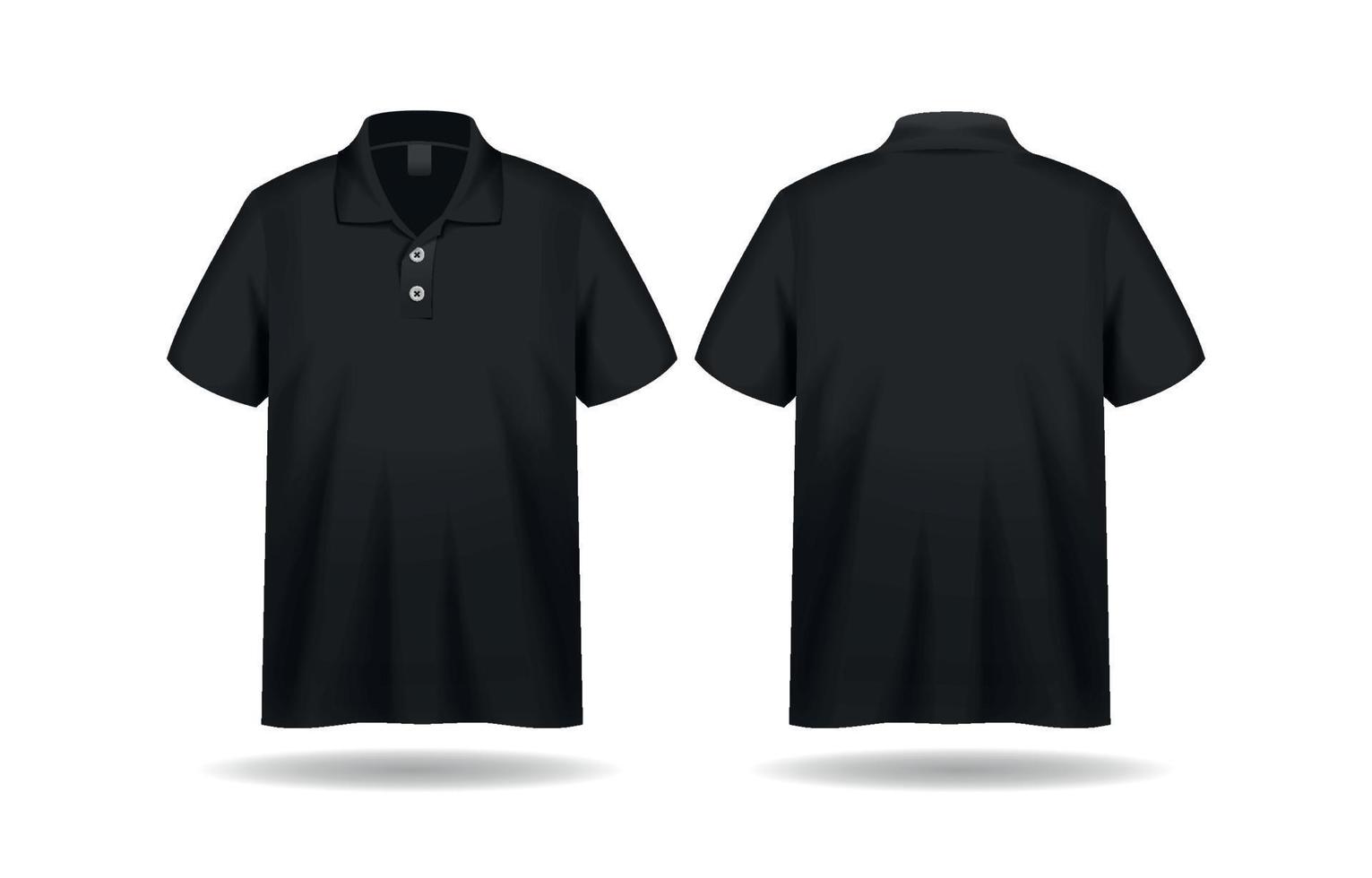 3d realista negro polo camisa Bosquejo modelo vector