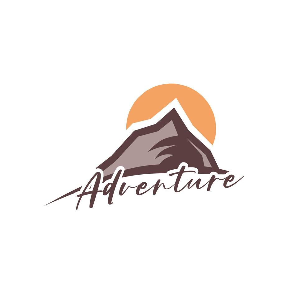 adventure logo design template, with mountain elements vector