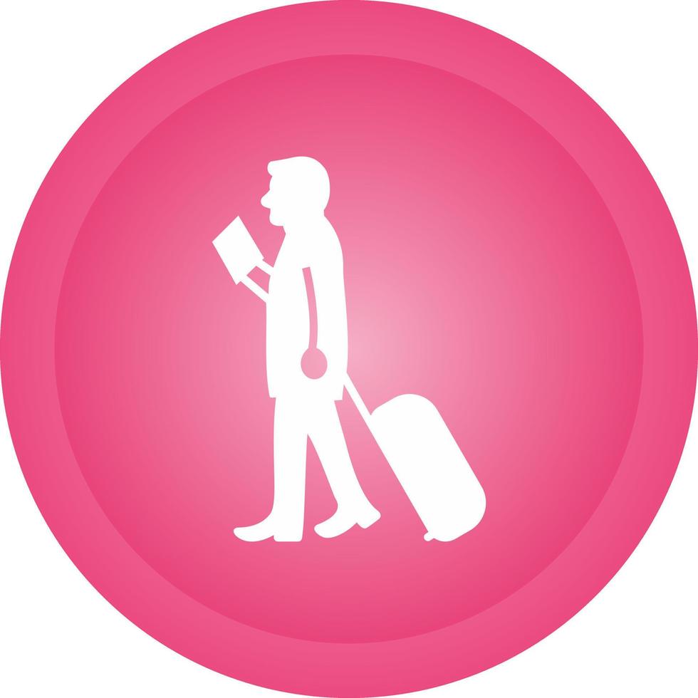 Walking with Luggage Vector Icon