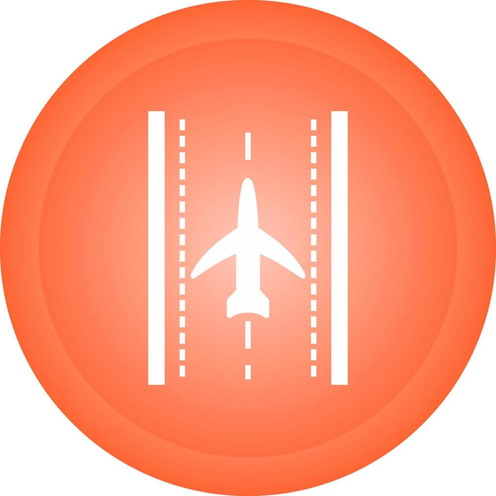Plane on Runway Vector Icon