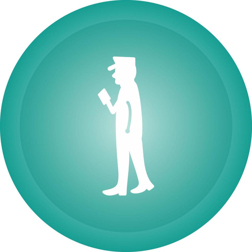 Guard Checking Passport Vector Icon