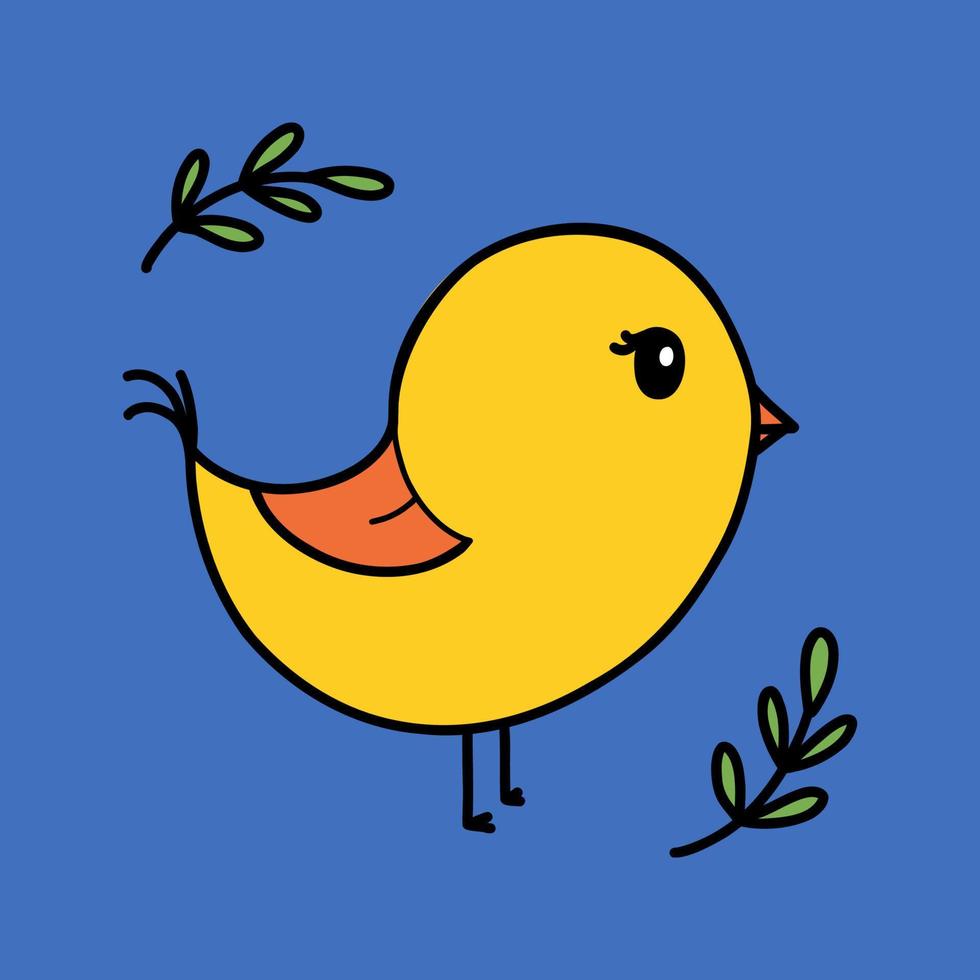 Cute bird vector illustration isolated on a white background.