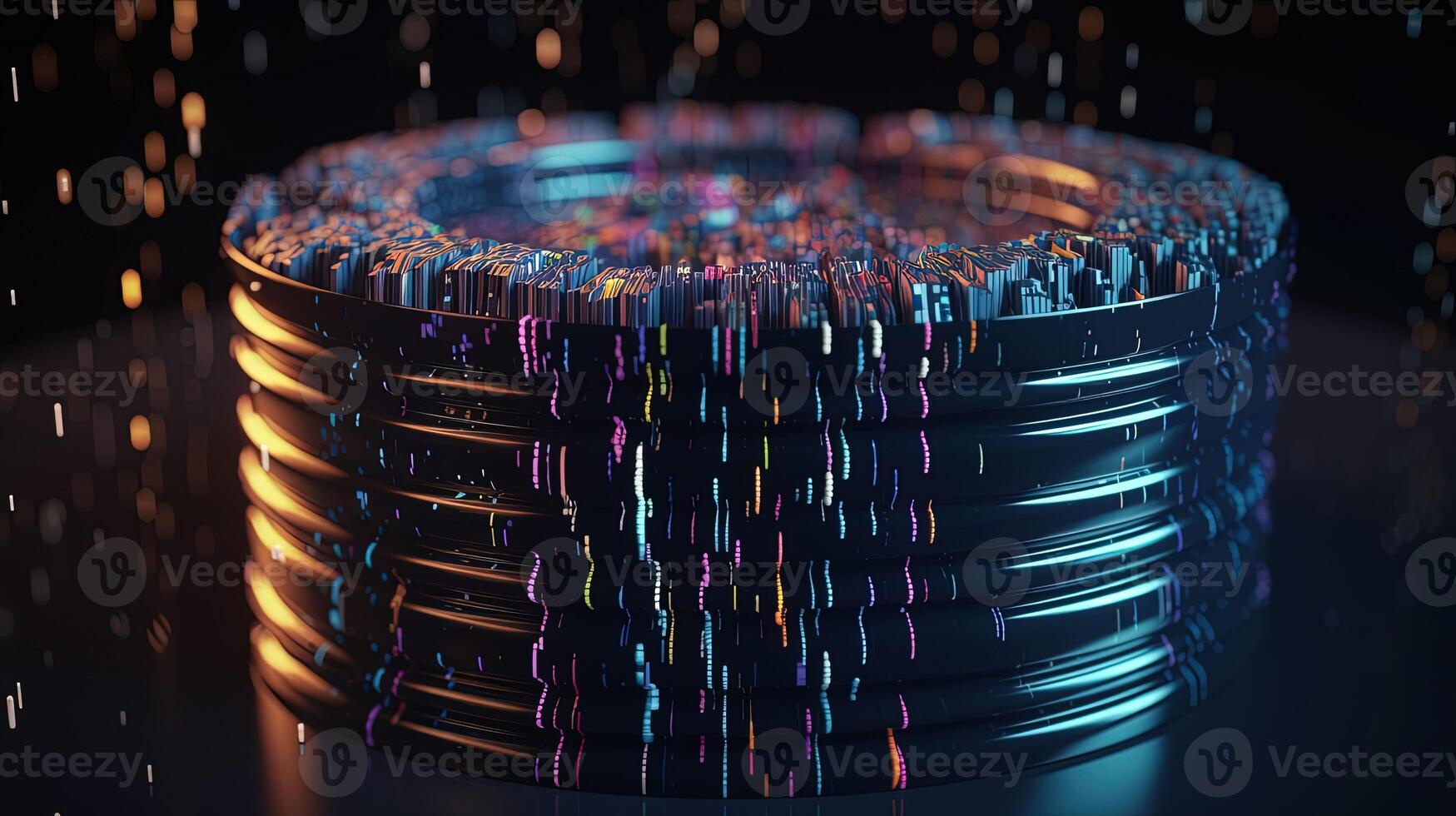 3D rendering of abstract digital technology background. Big data connection concept. photo