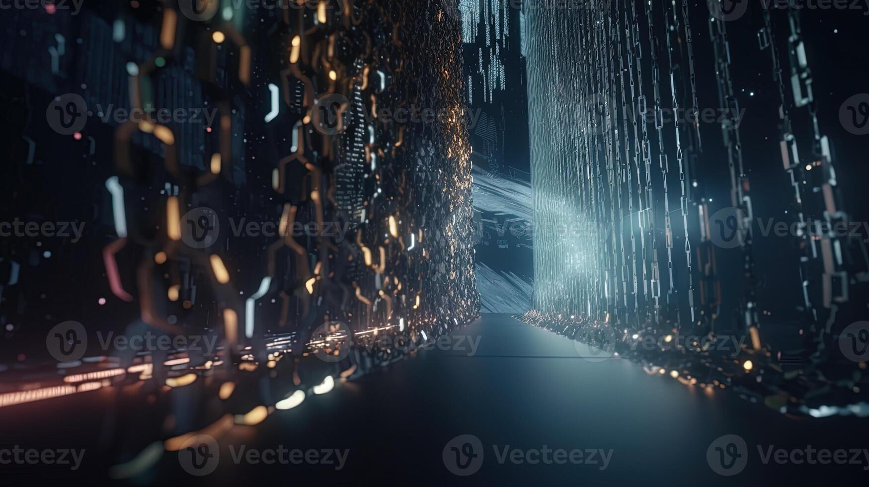 3D rendering of abstract digital technology background. Big data connection concept. photo