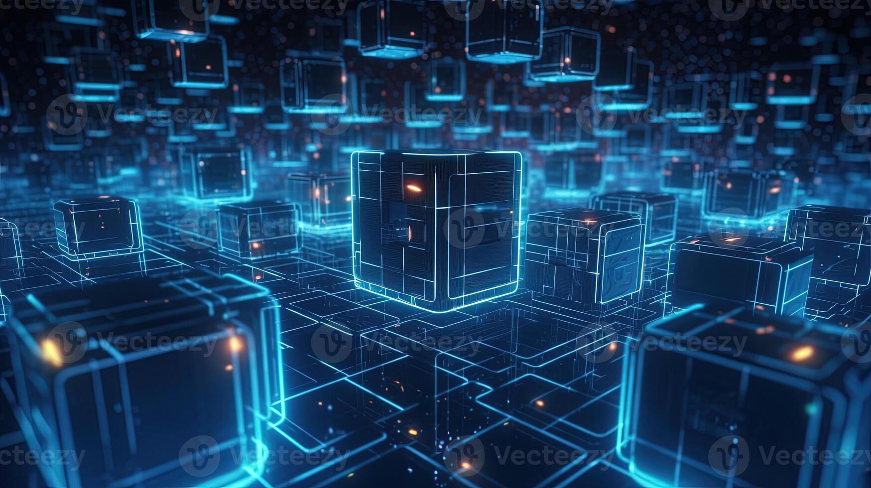 3D rendering of abstract digital technology background. Big data connection concept. photo