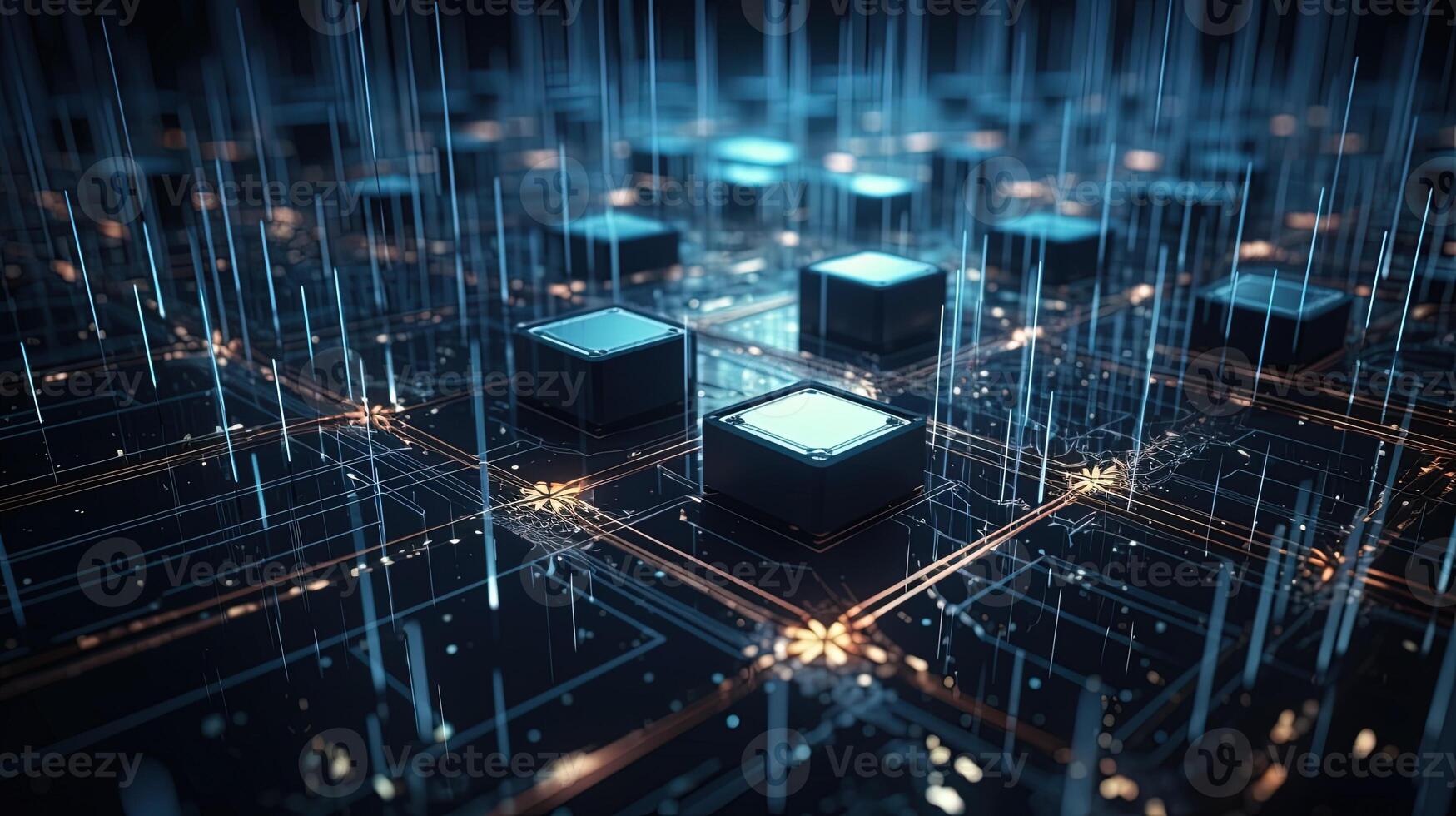 3D rendering of abstract digital technology background. Big data connection concept. photo