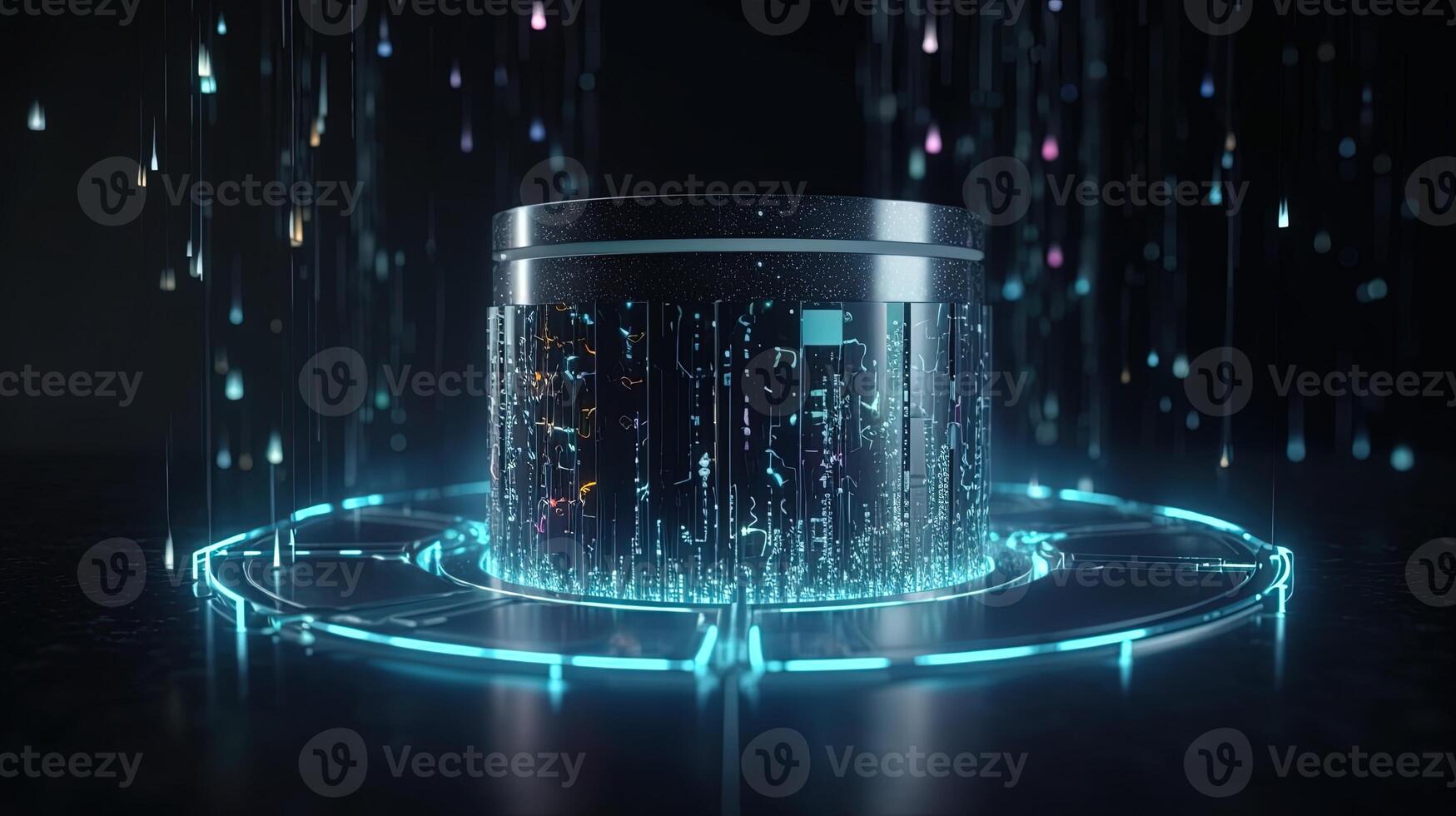 3D rendering of abstract digital technology background. Big data connection concept. photo