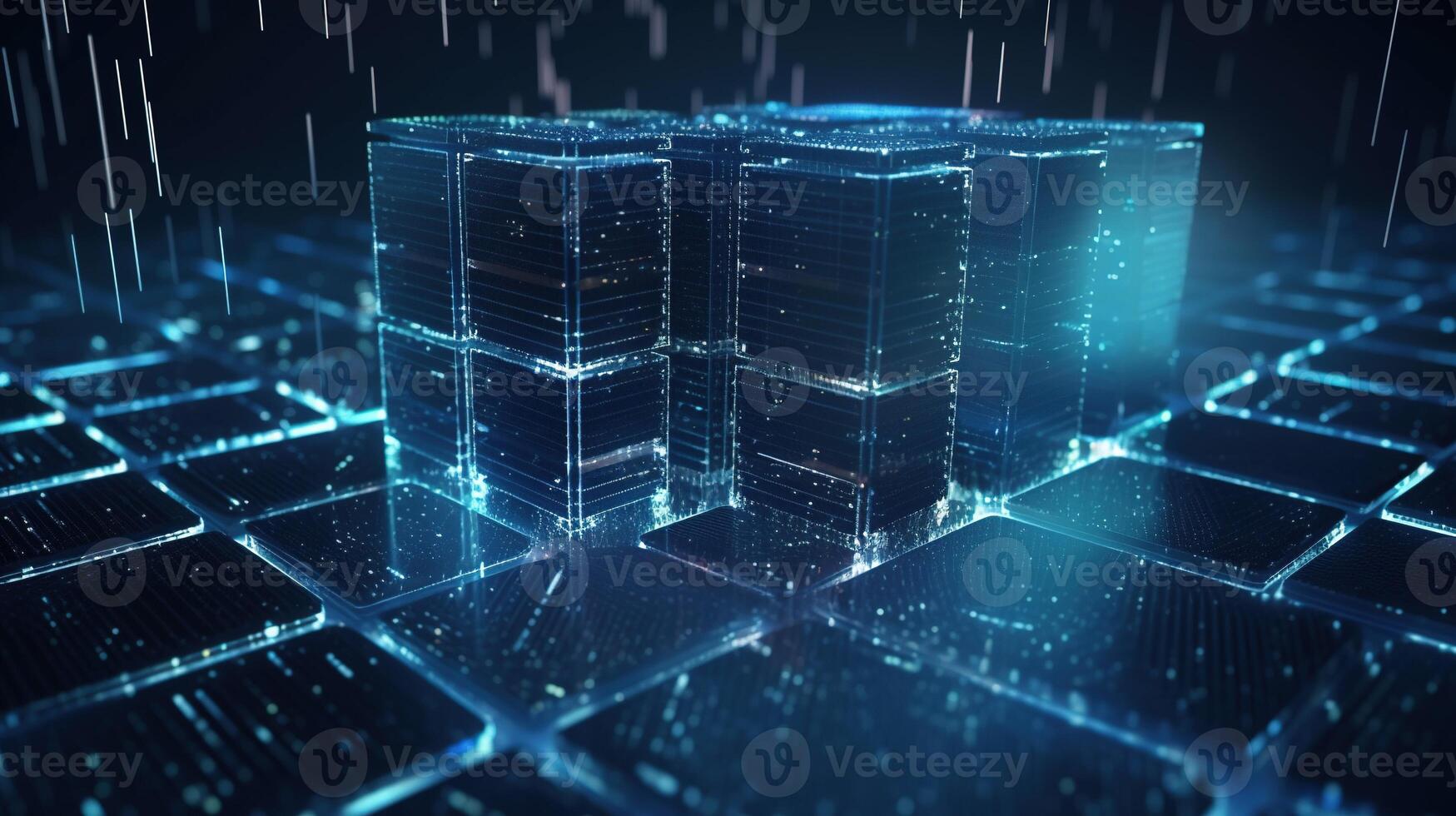 3D rendering of abstract digital technology background. Big data connection concept. photo