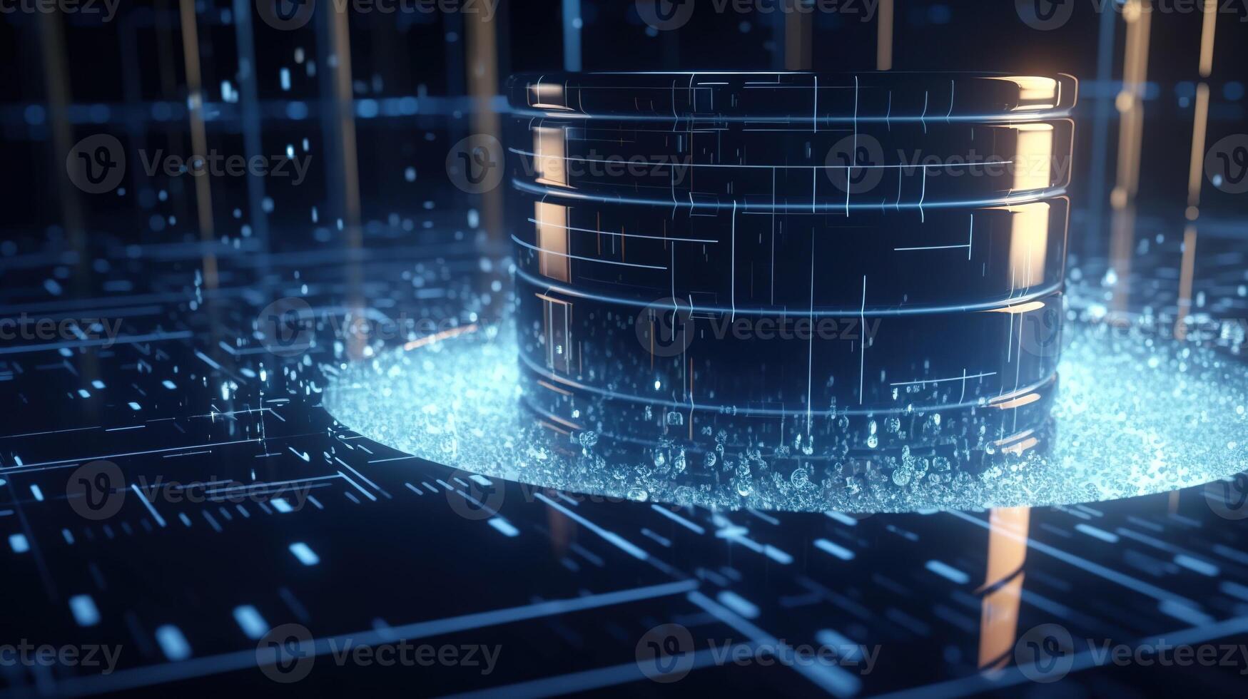 3D rendering of abstract digital technology background. Big data connection concept. photo