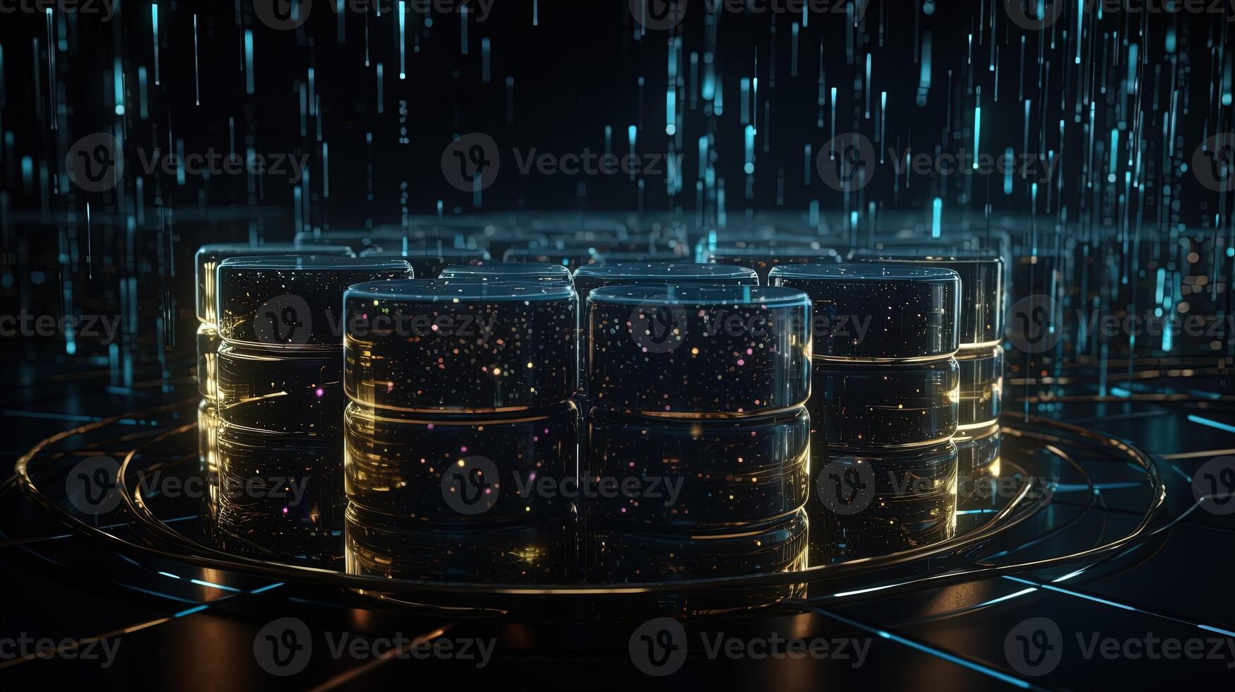 3D rendering of abstract digital technology background. Big data connection concept. photo