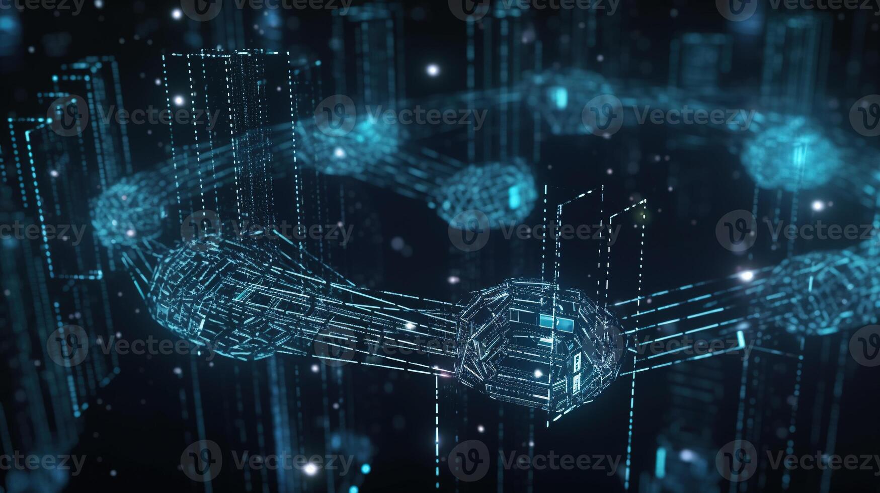 3D rendering of abstract digital technology background. Big data connection concept. photo