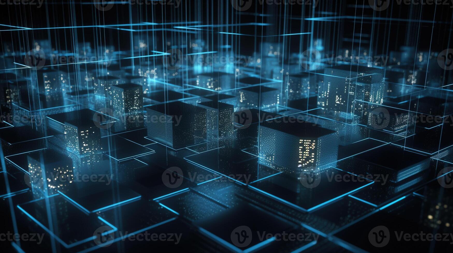 3D rendering of abstract digital technology background. Big data connection concept. photo