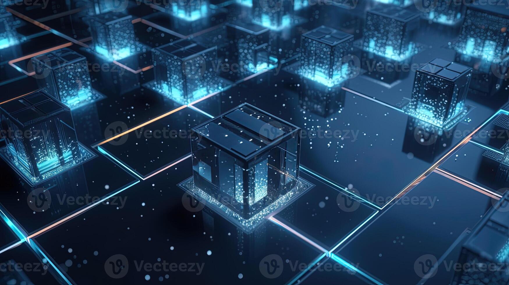 3D rendering of abstract digital technology background. Big data connection concept. photo