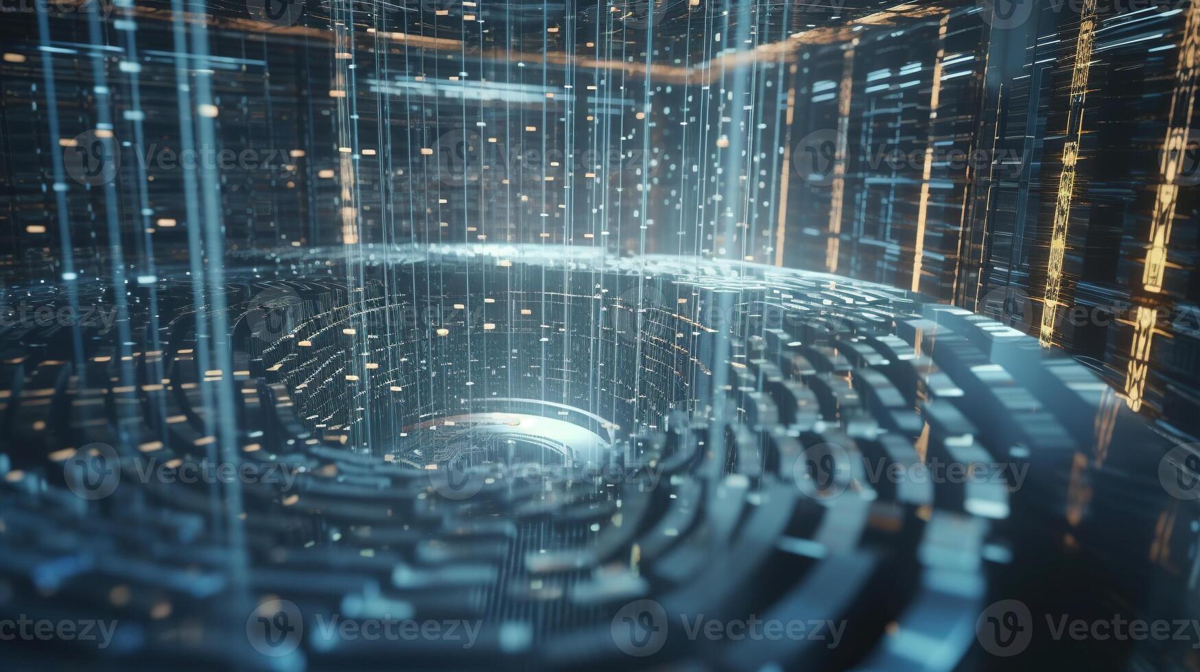 3D rendering of abstract digital technology background. Big data connection concept. photo