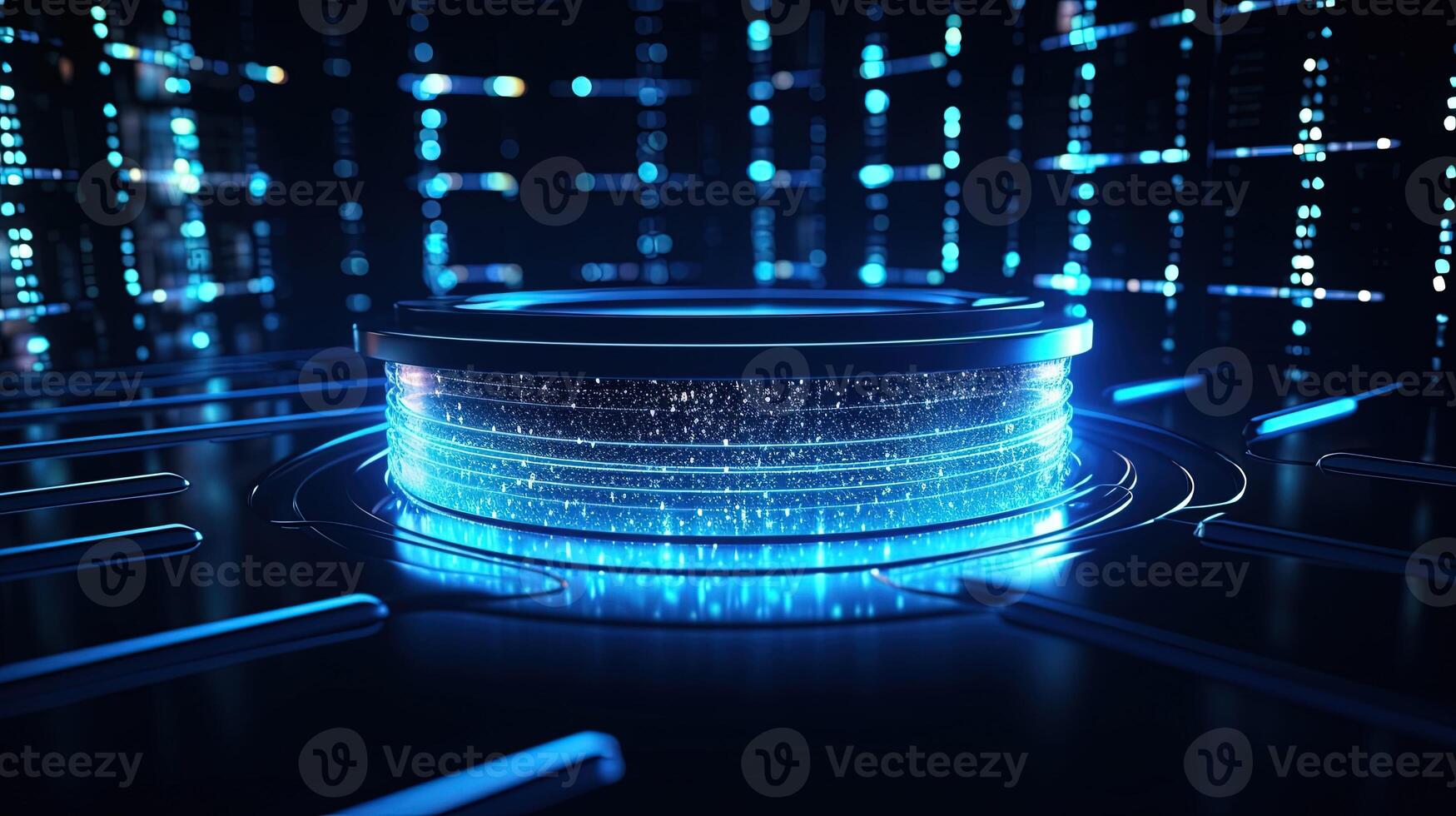 3D rendering of abstract digital technology background. Big data connection concept. photo