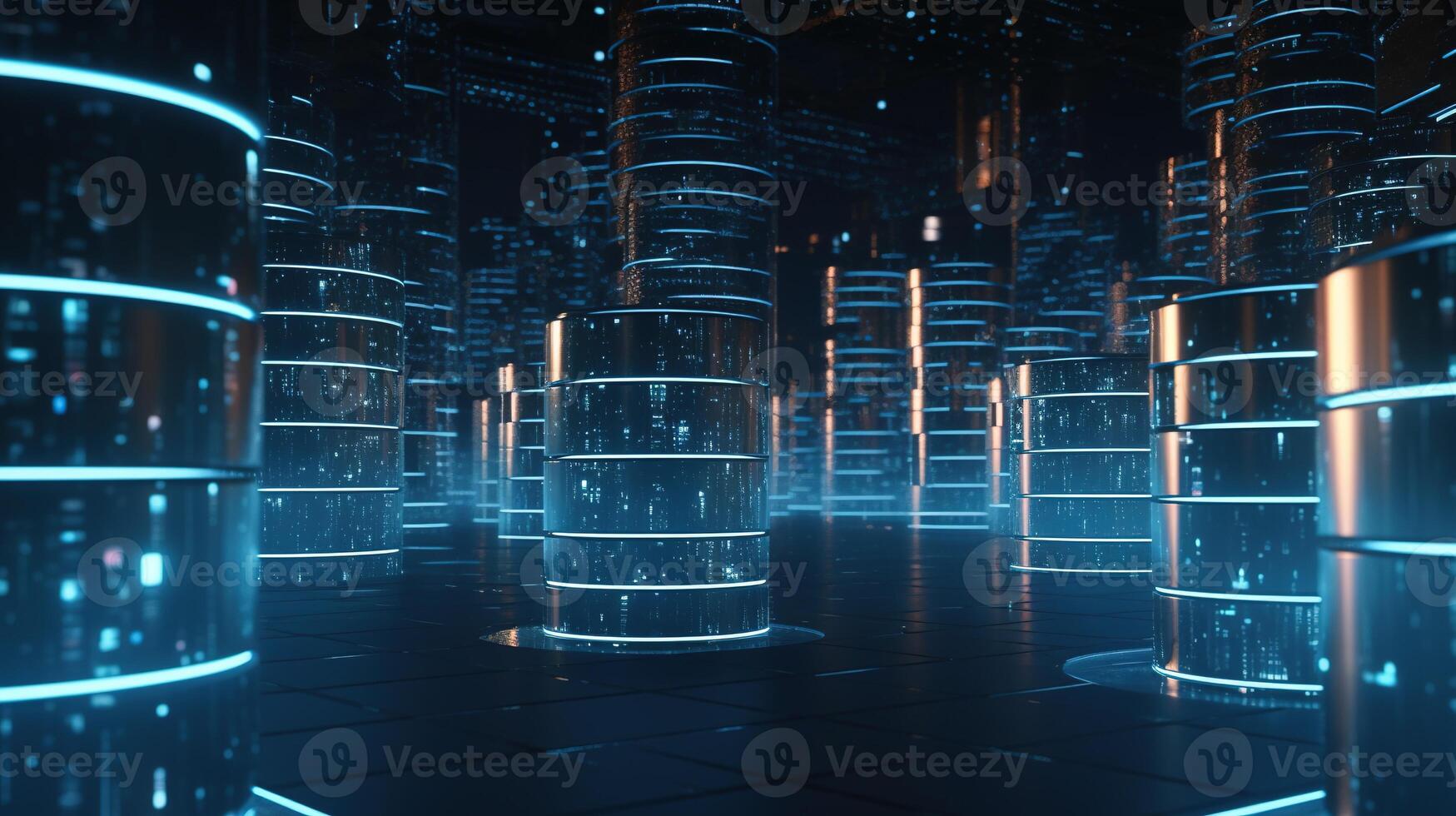 3D rendering of abstract digital technology background. Big data connection concept. photo