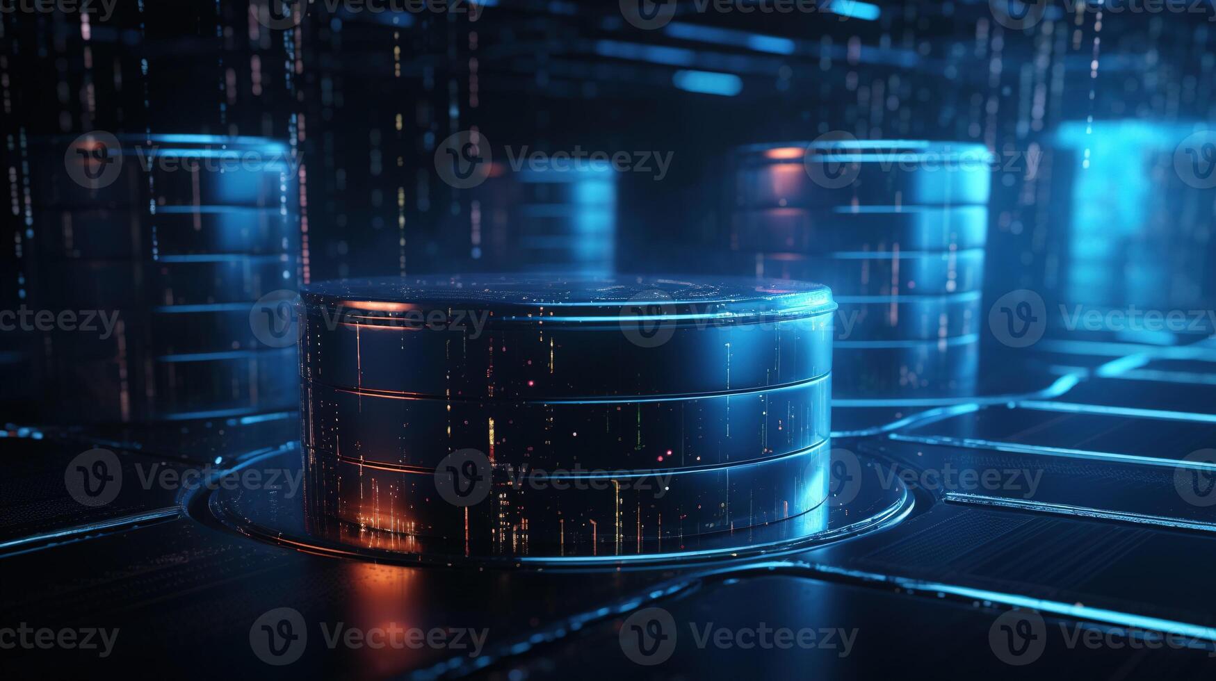 3D rendering of abstract digital technology background. Big data connection concept. photo