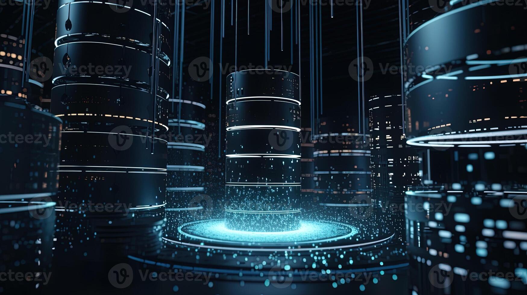 3D rendering of abstract digital technology background. Big data connection concept. photo