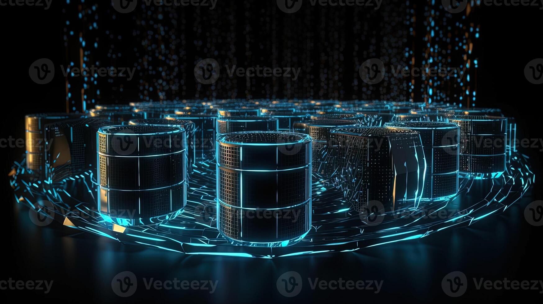 3D rendering of abstract digital technology background. Big data connection concept. photo